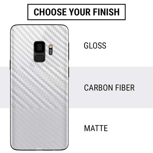White Carbon Fiber Specialty Texture Material Galaxy S9 Skin